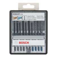 Bosch Robust Line / 2607010542 Coffret de lames pour scie sauteuse 10 pièces Bois et métal Tige en T